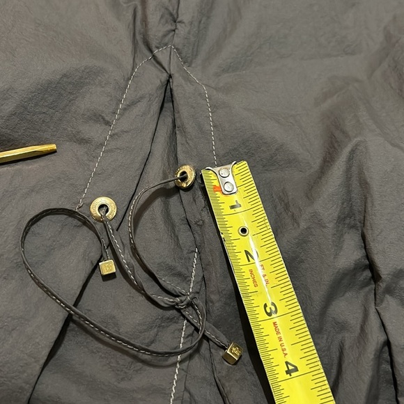 Moncler Drawstring Waist Technical Windbreaker Jacket Medium Brown Gold Hoodie - Picture 15 of 17